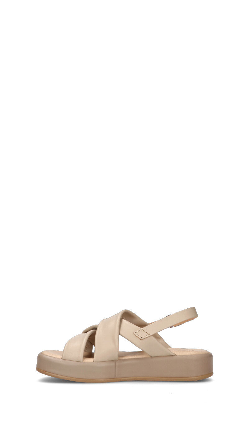 A.ENNIE Sandalo donna beige in pelle