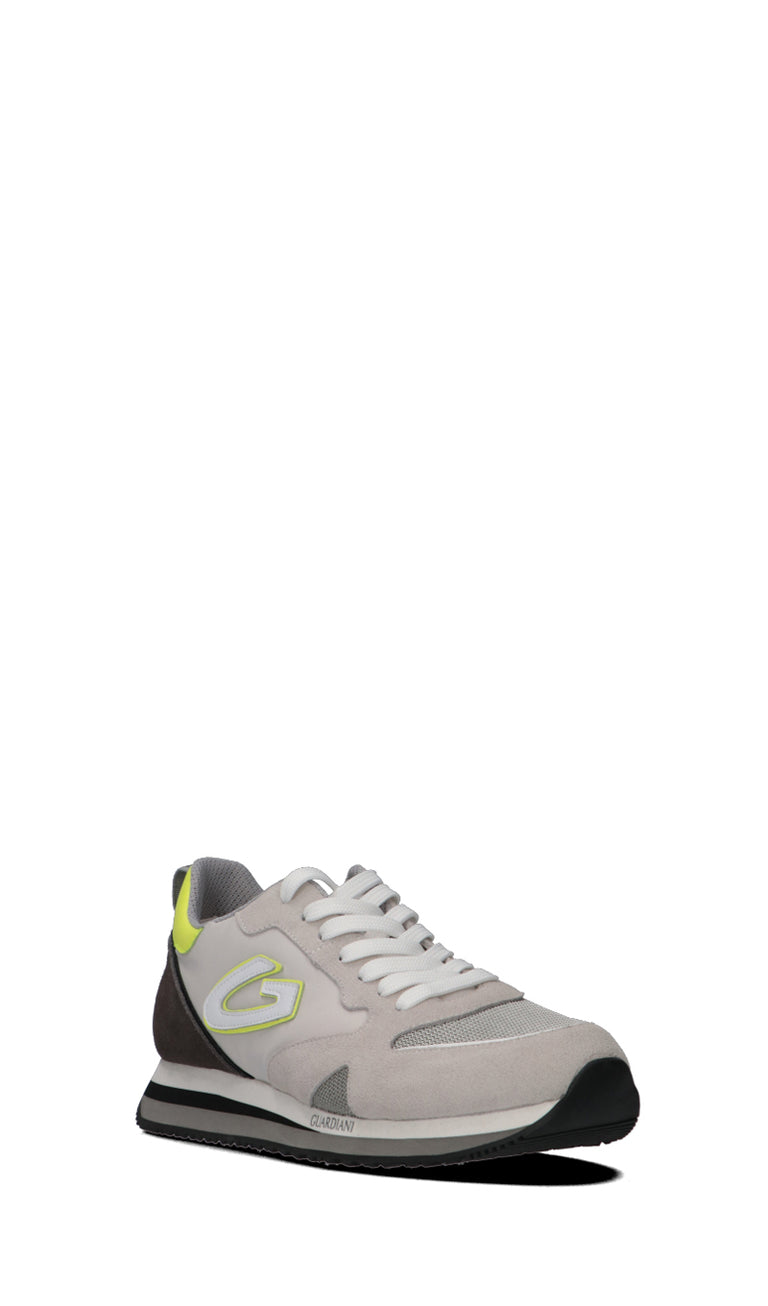 ALBERTO GUARDIANI Sneaker uomo grigia/gialla in pelle