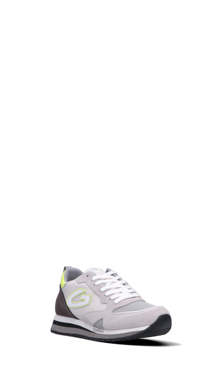 ALBERTO GUARDIANI Sneaker uomo grigia/gialla in pelle