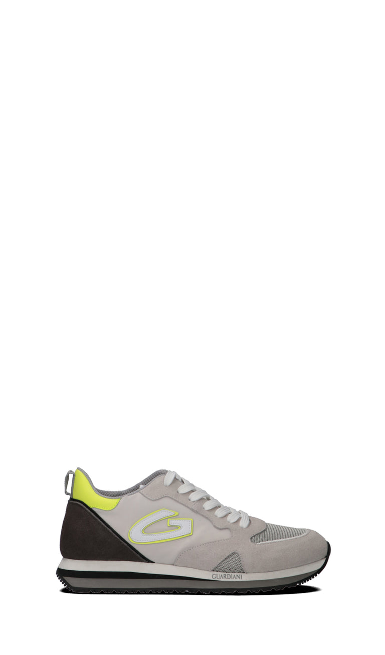 ALBERTO GUARDIANI Sneaker uomo grigia/gialla in pelle
