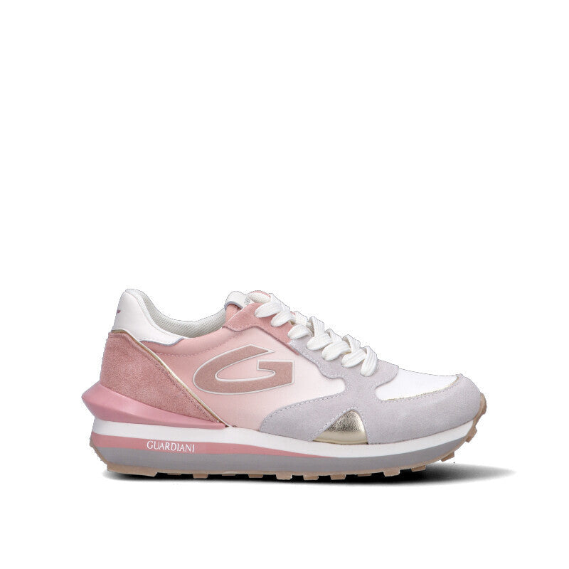 ALBERTO GUARDIANI Sneaker donna rosa/grigia/bianca in suede