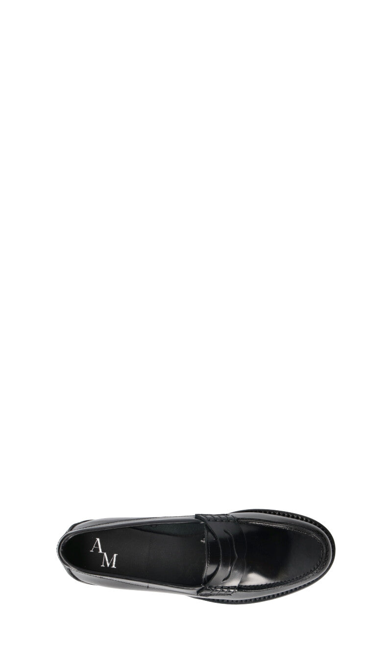 ANTICO MASTRO Mocassino donna nero in pelle