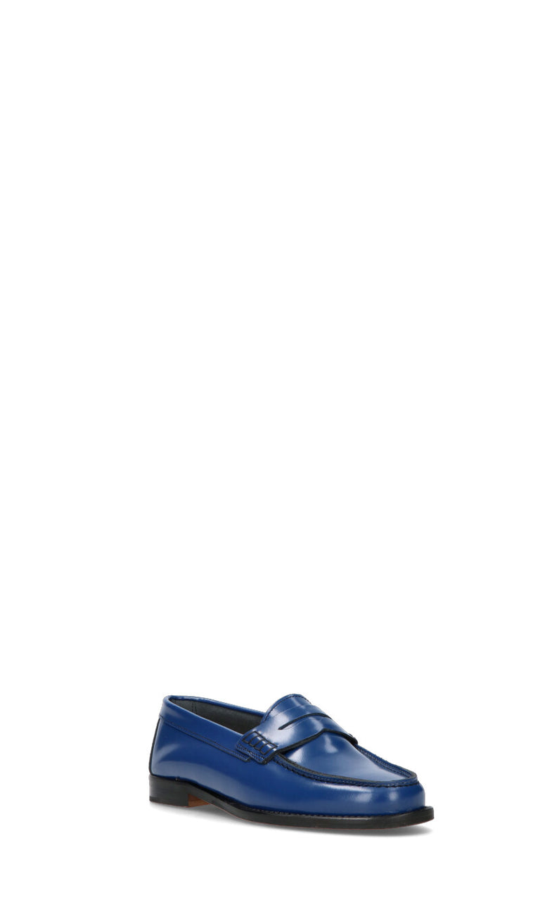 ANTICO MASTRO Mocassino donna blu in pelle