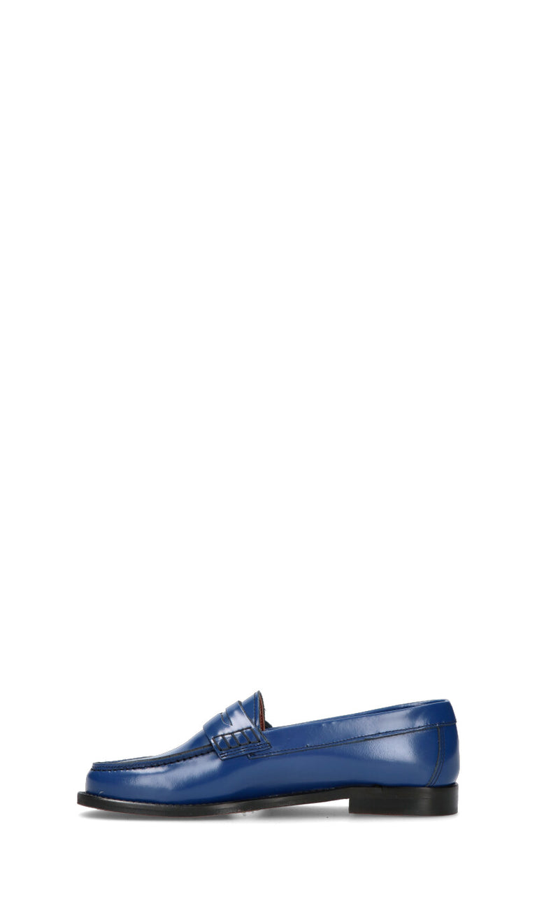 ANTICO MASTRO Mocassino donna blu in pelle
