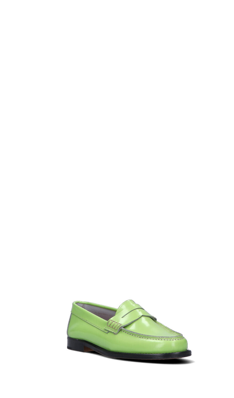 ANTICO MASTRO Mocassino donna verde in pelle