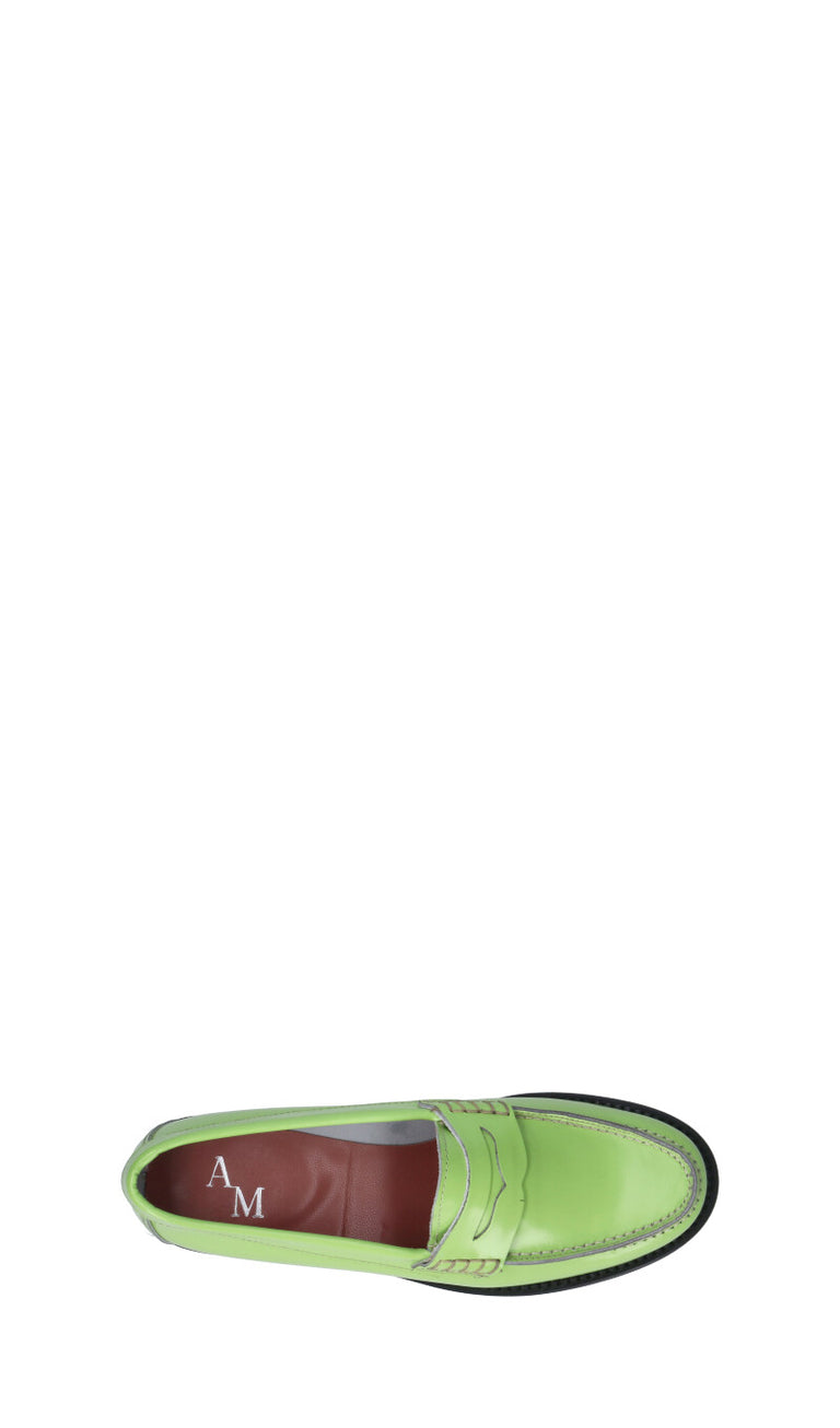ANTICO MASTRO Mocassino donna verde in pelle