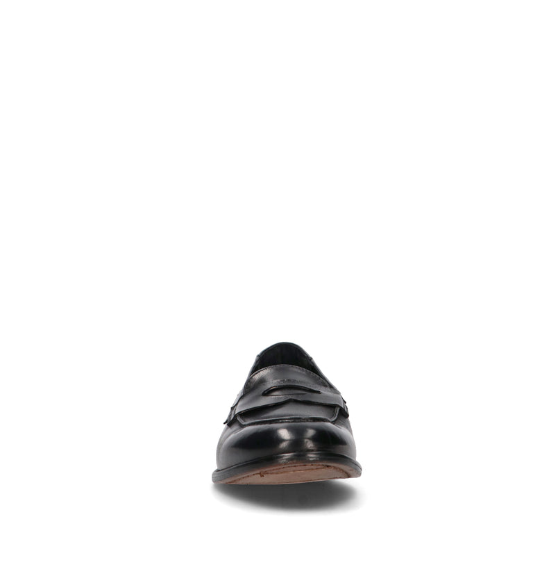 ANTICO MASTRO Mocassino uomo nero in pelle