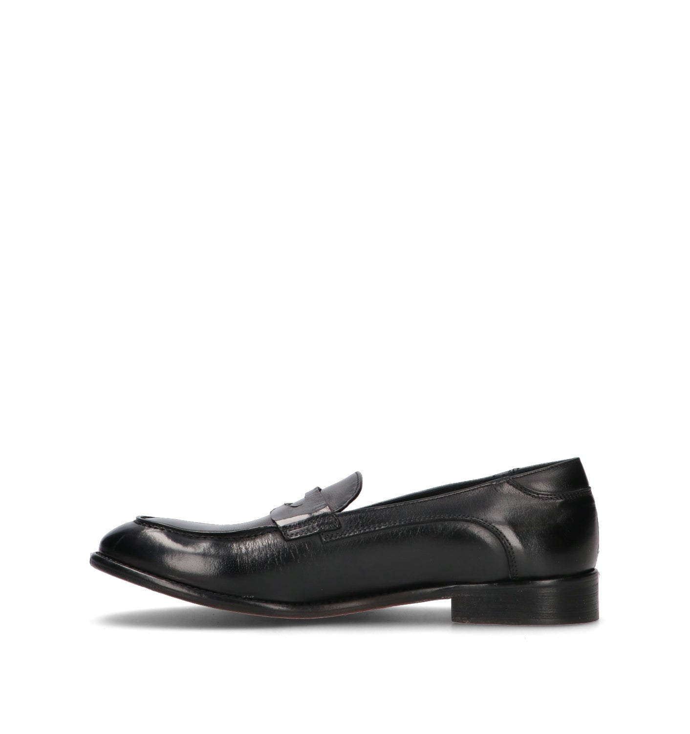 ANTICO MASTRO Mocassino uomo nero in pelle