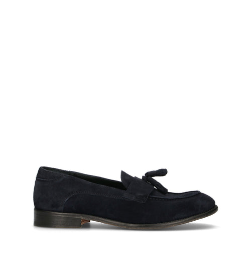 ANTICO MASTRO Mocassino uomo blu in suede