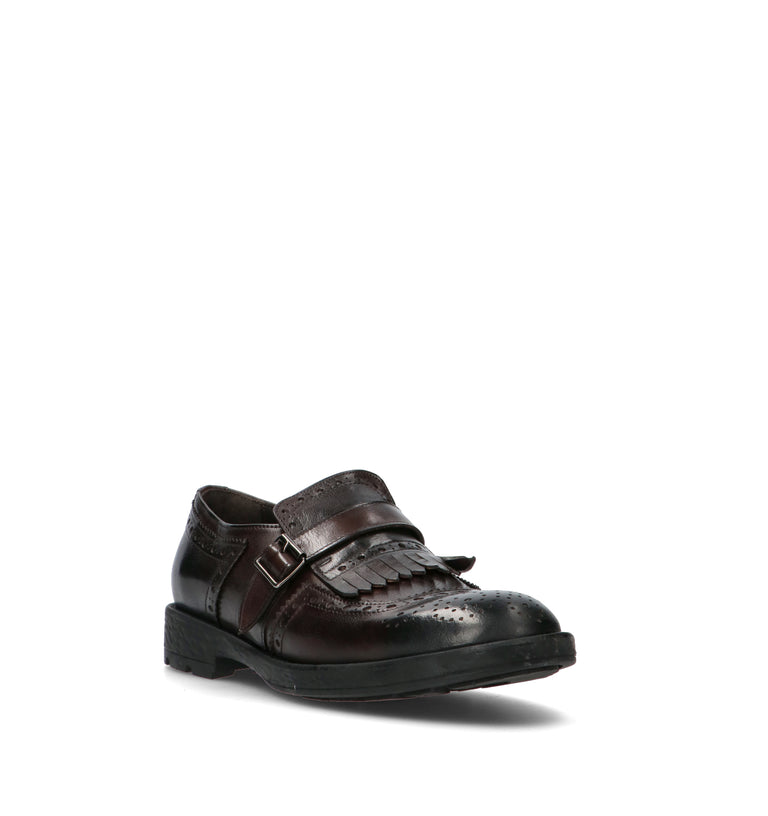 ANTICO MASTRO Stringata uomo testa di moro in pelle