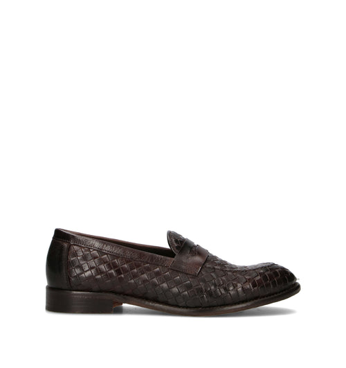 ANTICO MASTRO Mocassino uomo testa di moro in pelle