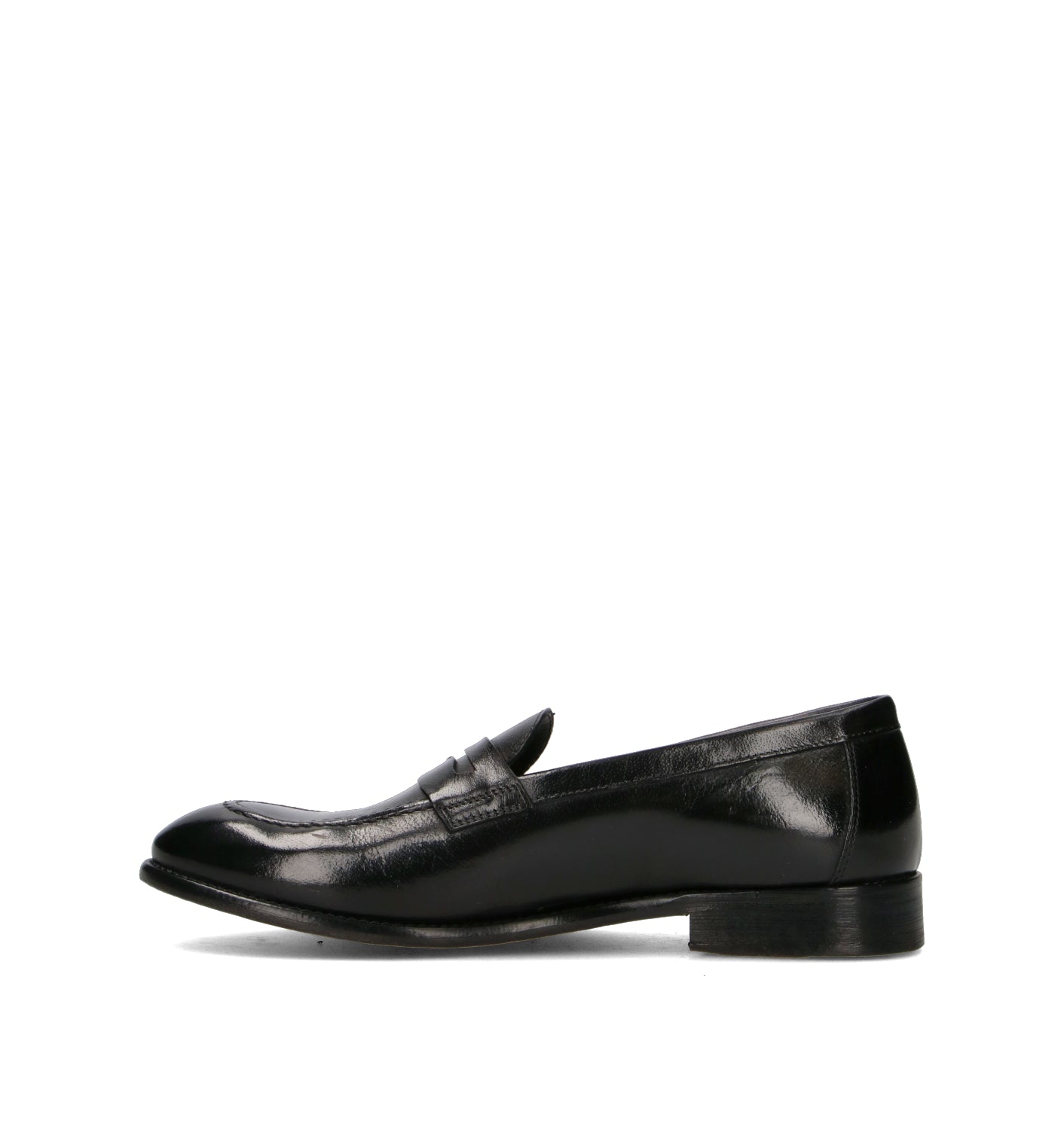 ANTICO MASTRO Mocassino uomo nero in pelle