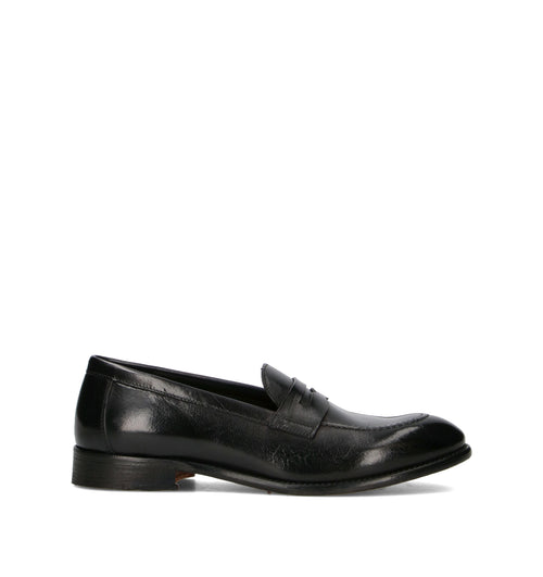 ANTICO MASTRO Mocassino uomo nero in pelle