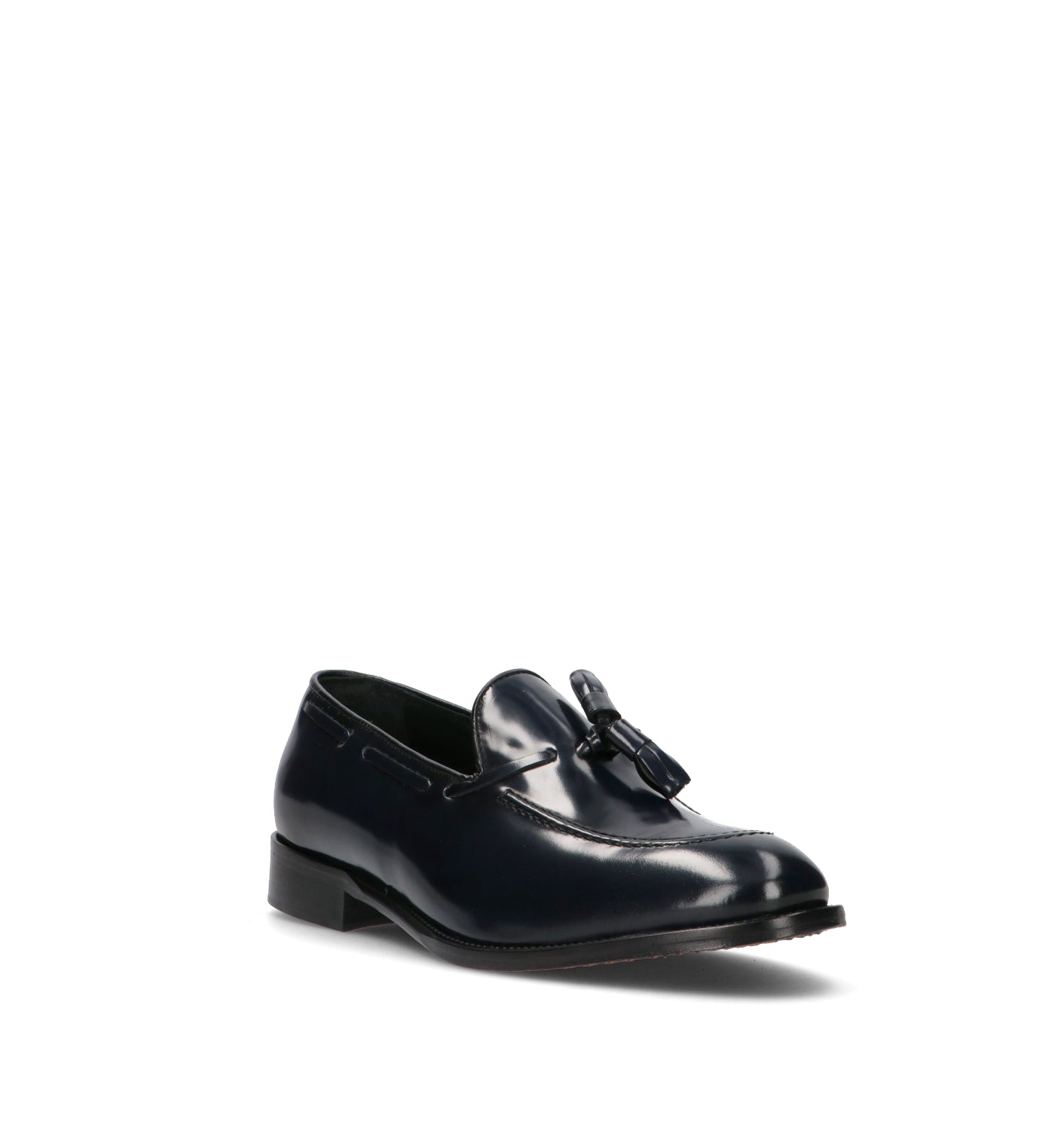 ANTICO MASTRO Mocassino uomo blu in pelle