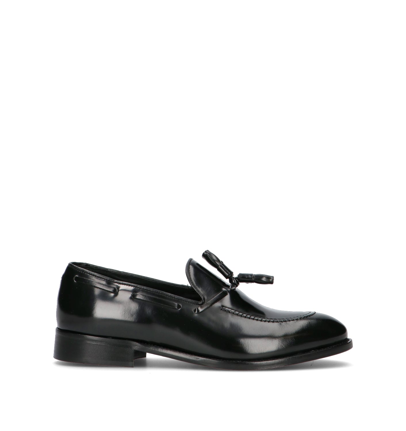 ANTICO MASTRO Mocassino uomo nero in pelle