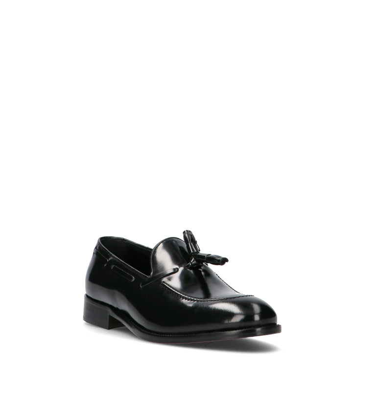 ANTICO MASTRO Mocassino uomo nero in pelle