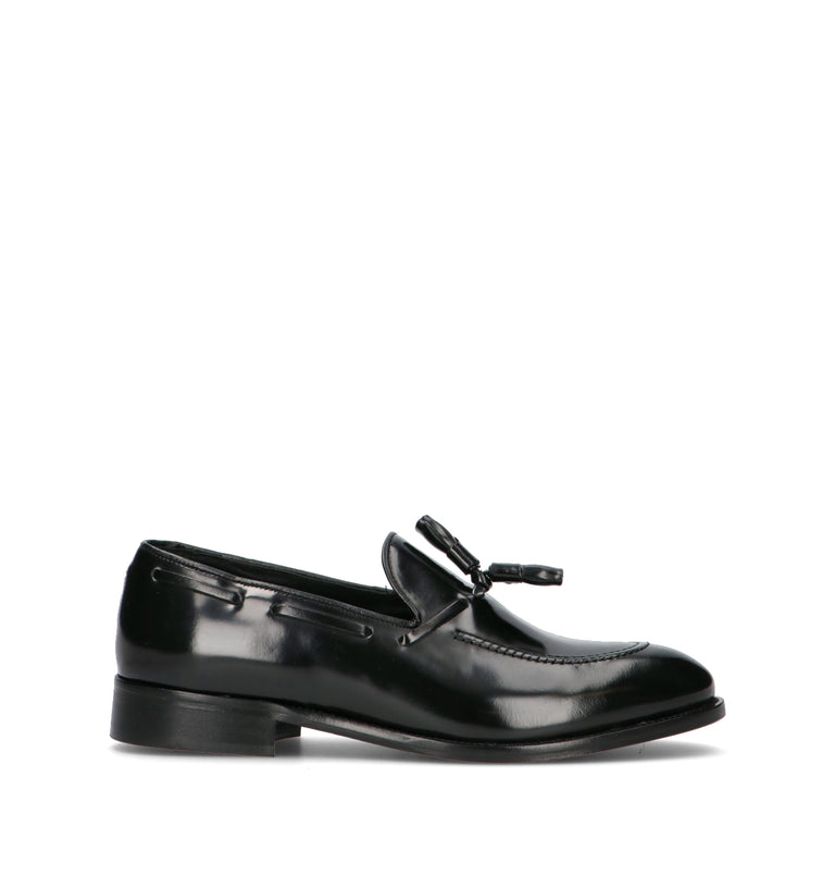 ANTICO MASTRO Mocassino uomo nero in pelle