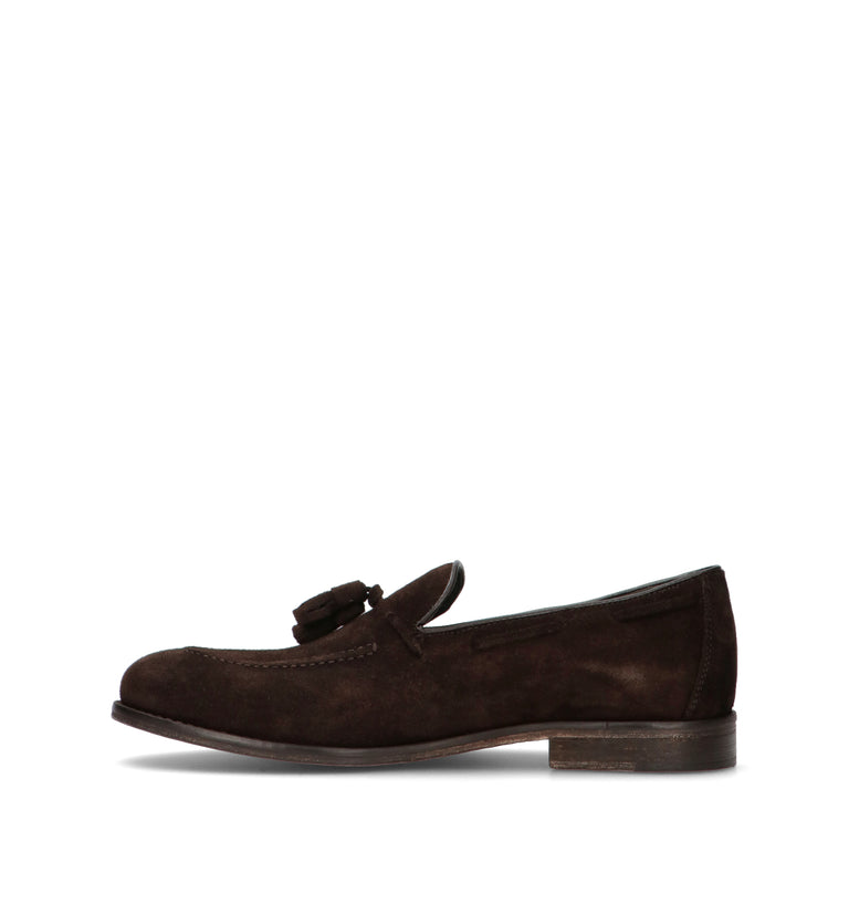 ANTICO MASTRO Mocassino uomo testa di moro in suede
