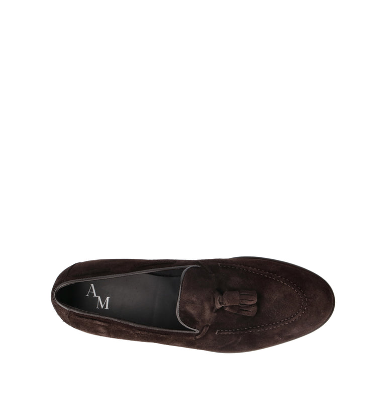 ANTICO MASTRO Mocassino uomo testa di moro in suede