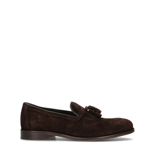 ANTICO MASTRO Mocassino uomo testa di moro in suede