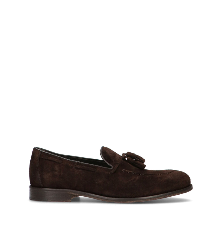 ANTICO MASTRO Mocassino uomo testa di moro in suede