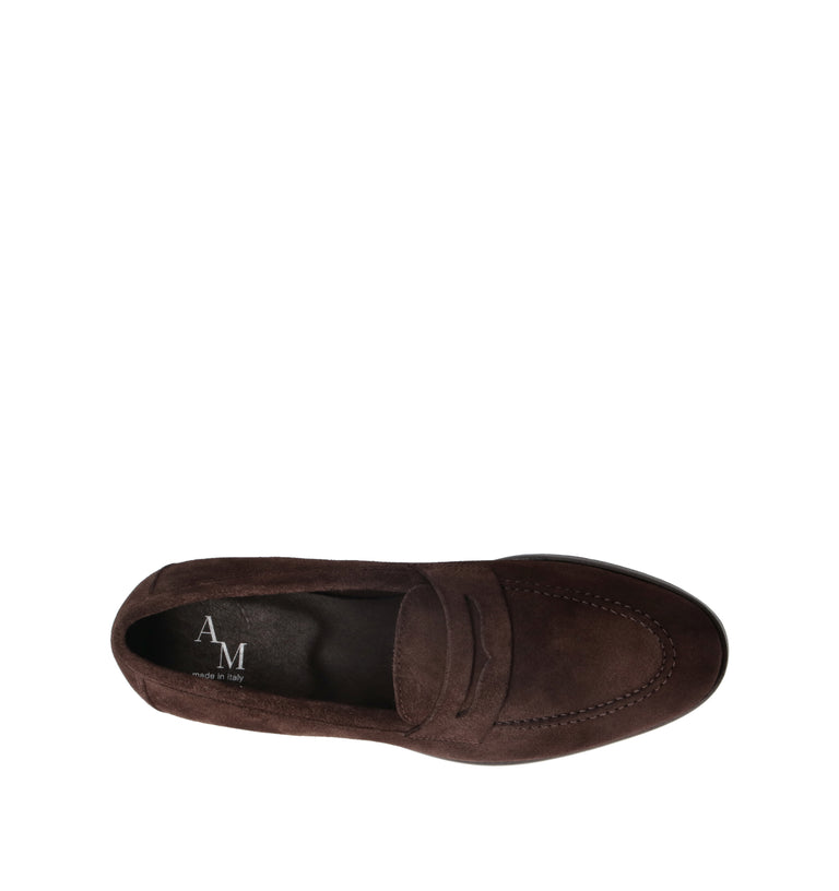 ANTICO MASTRO Mocassino uomo testa di moro in suede