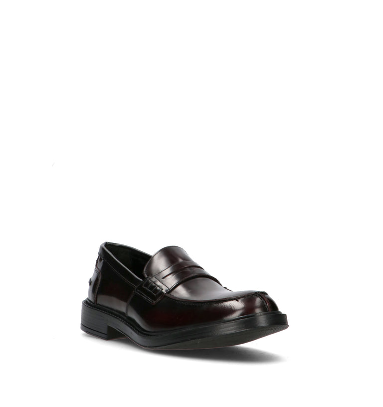 ANTICO MASTRO Mocassino uomo bordeaux in pelle