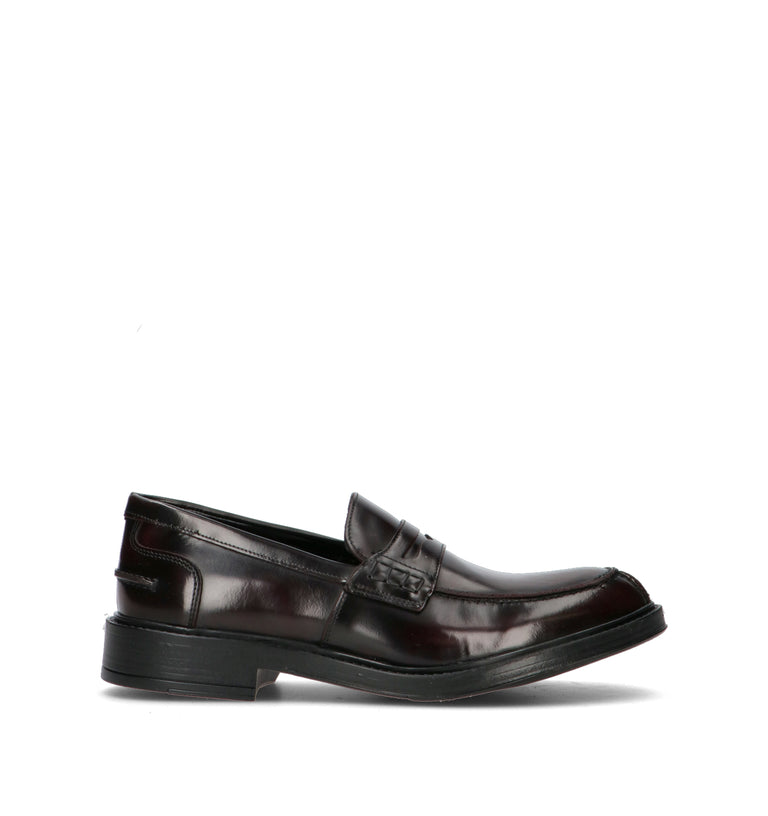ANTICO MASTRO Mocassino uomo bordeaux in pelle