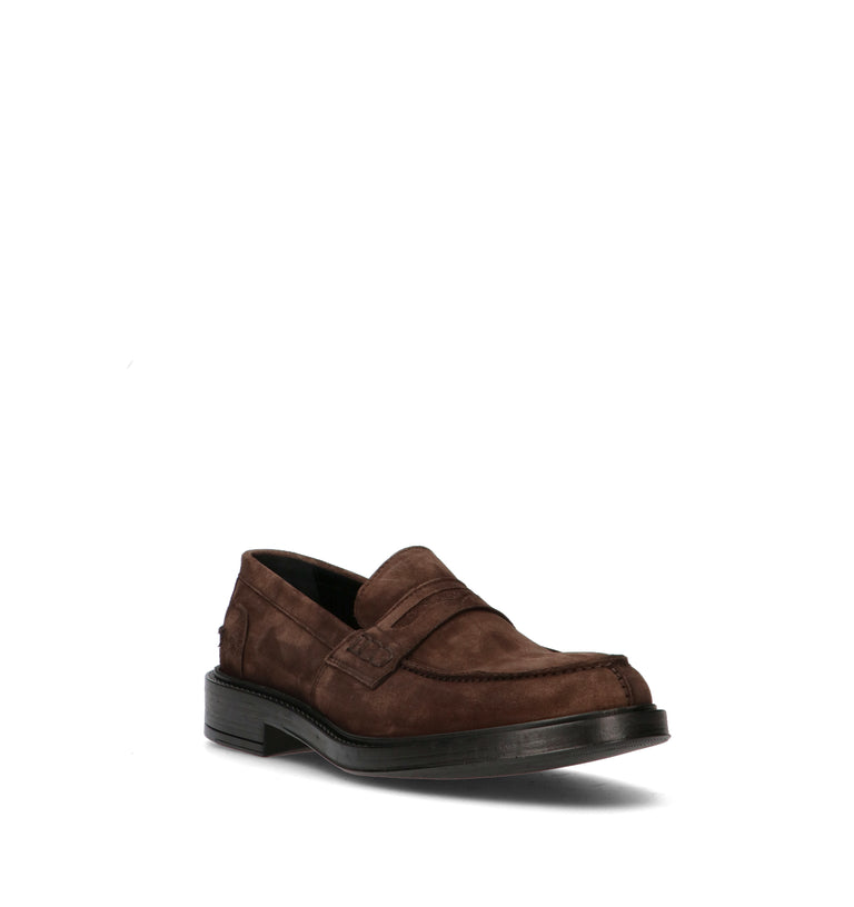 ANTICO MASTRO Mocassino uomo testa di moro in suede