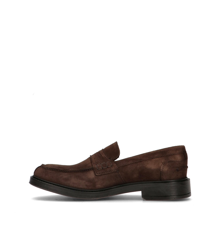 ANTICO MASTRO Mocassino uomo testa di moro in suede