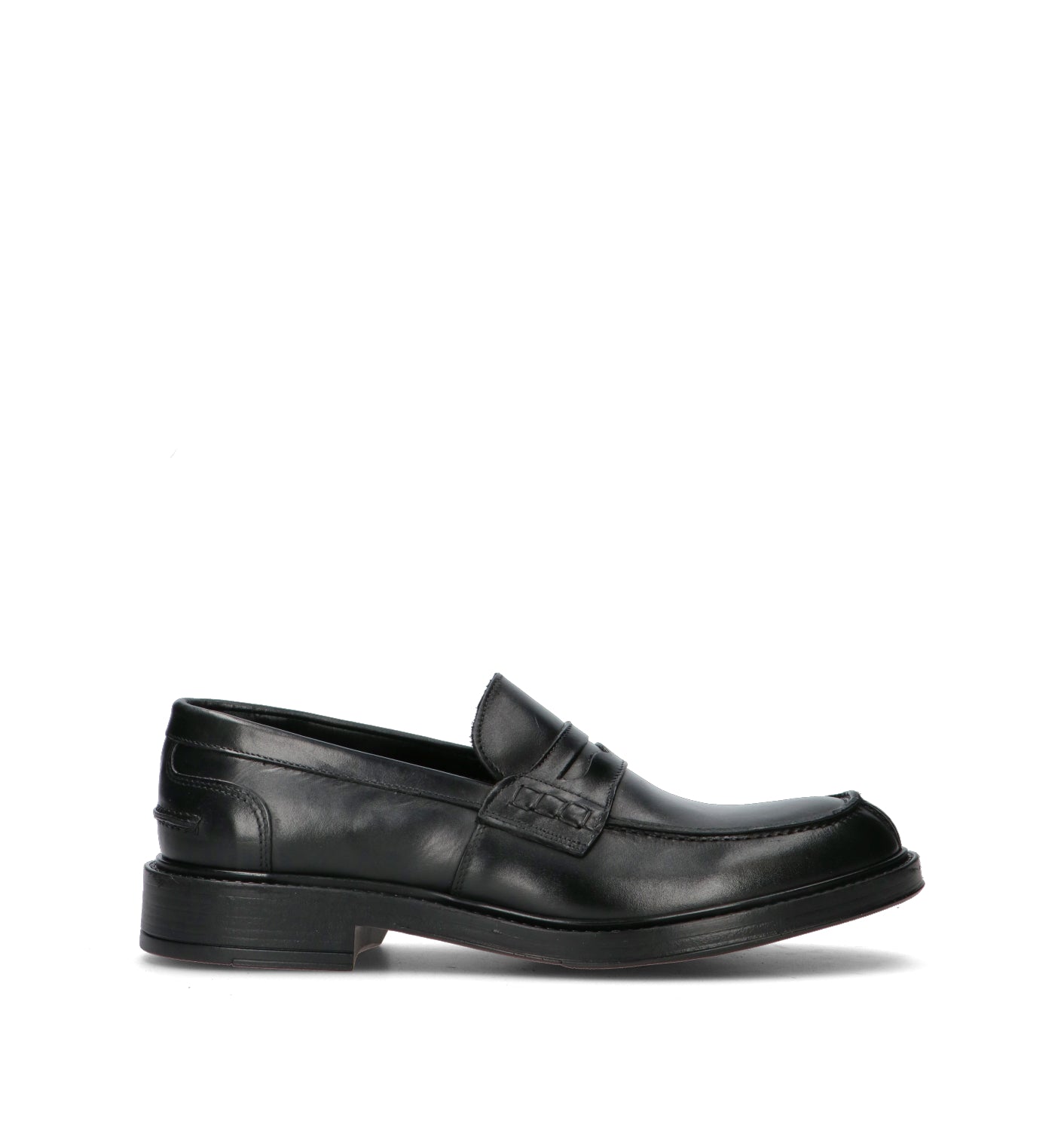 ANTICO MASTRO Mocassino uomo nero in pelle