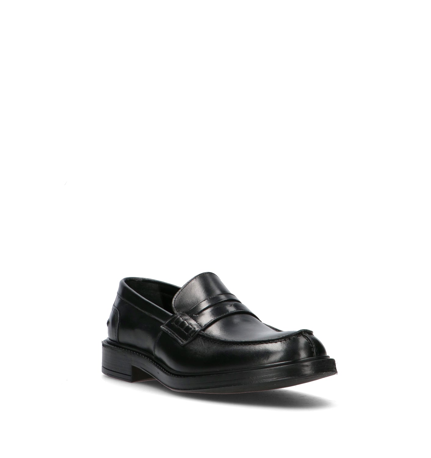 ANTICO MASTRO Mocassino uomo nero in pelle