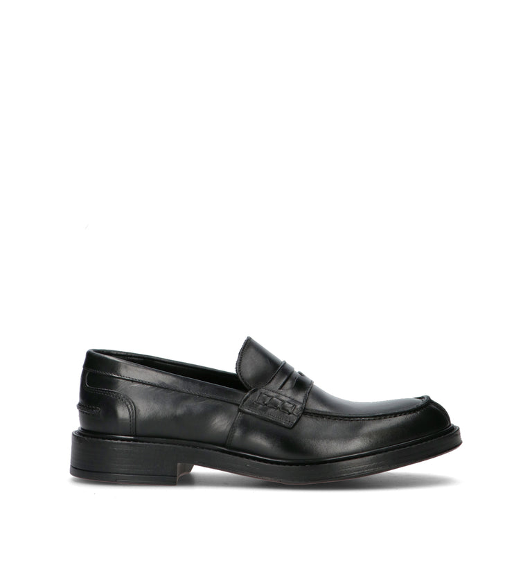 ANTICO MASTRO Mocassino uomo nero in pelle