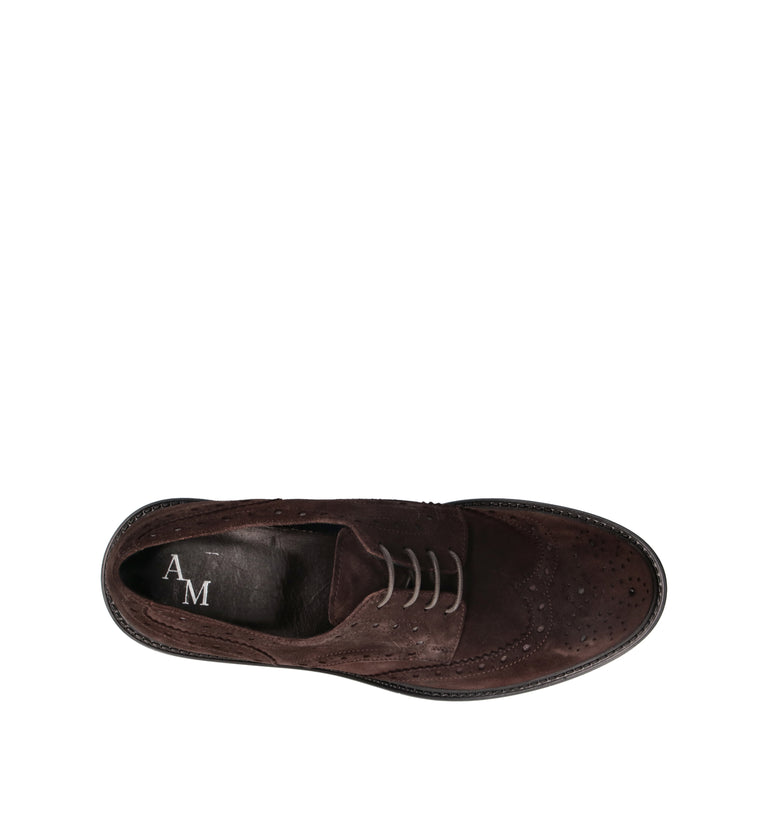 ANTICO MASTRO Stringata uomo testa di moro in suede