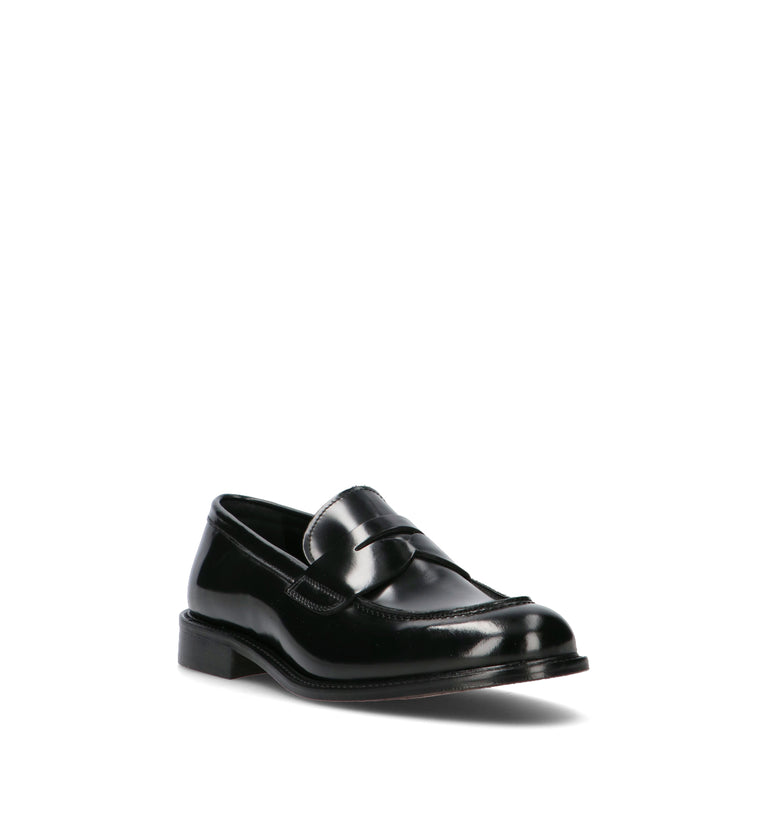 ANTICO MASTRO Mocassino uomo nero in pelle