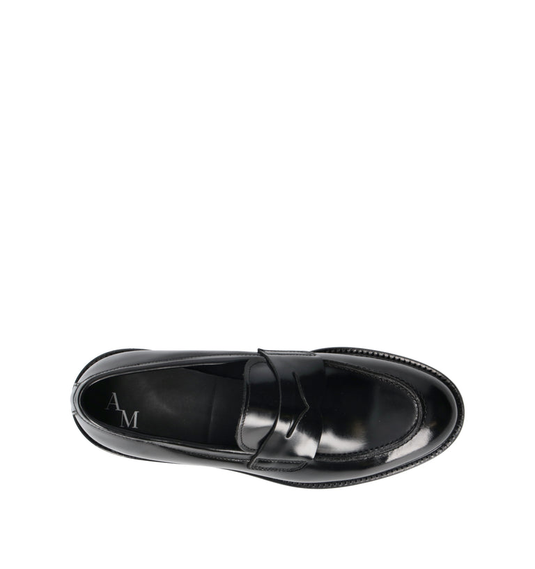 ANTICO MASTRO Mocassino uomo nero in pelle