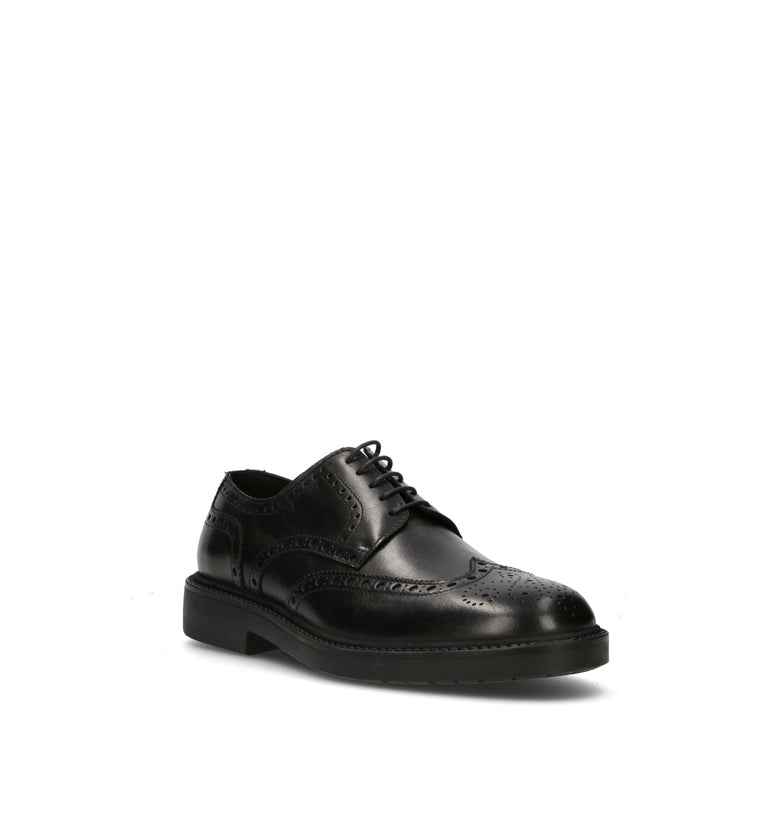 ANTICO MASTRO Stringata uomo nera in pelle