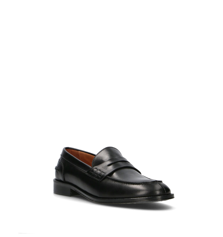 ANTICO MASTRO Mocassino uomo nero in pelle