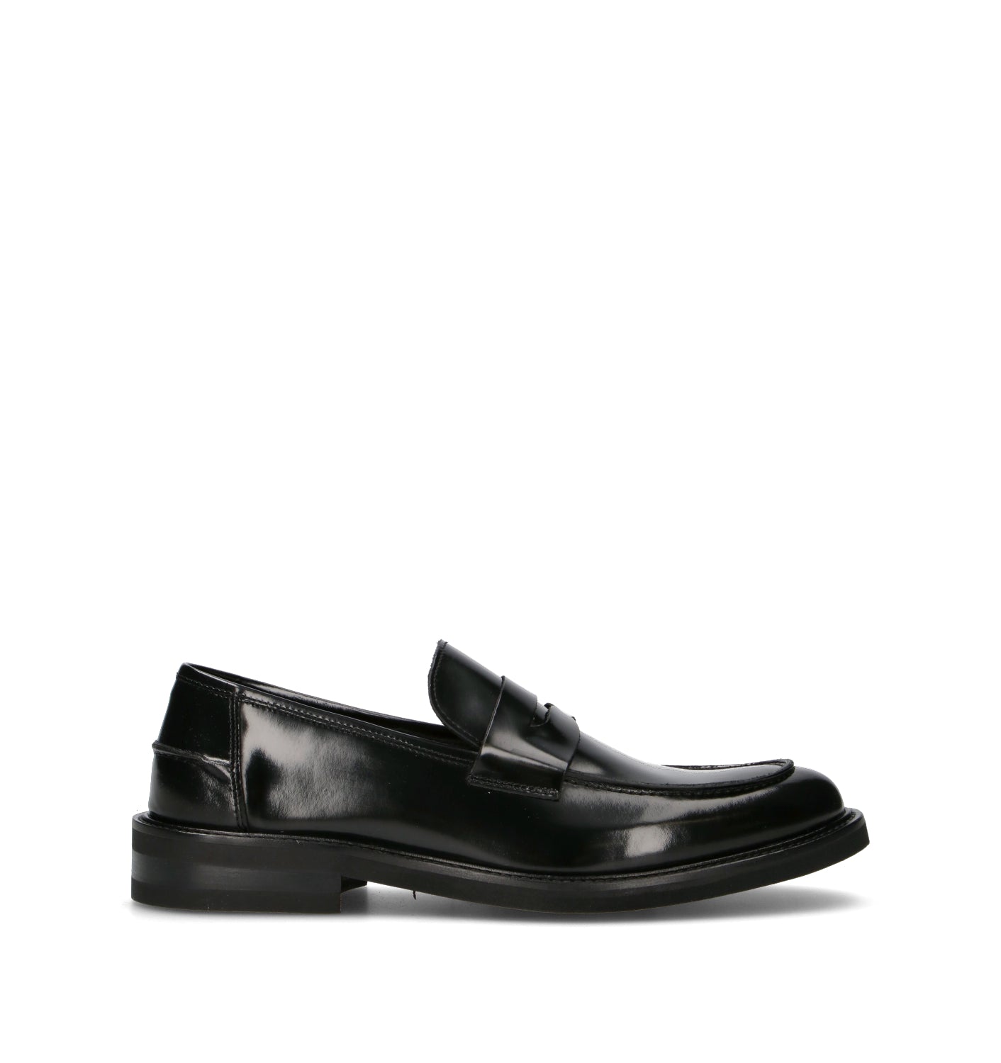 ANTICO MASTRO Mocassino uomo nero in pelle