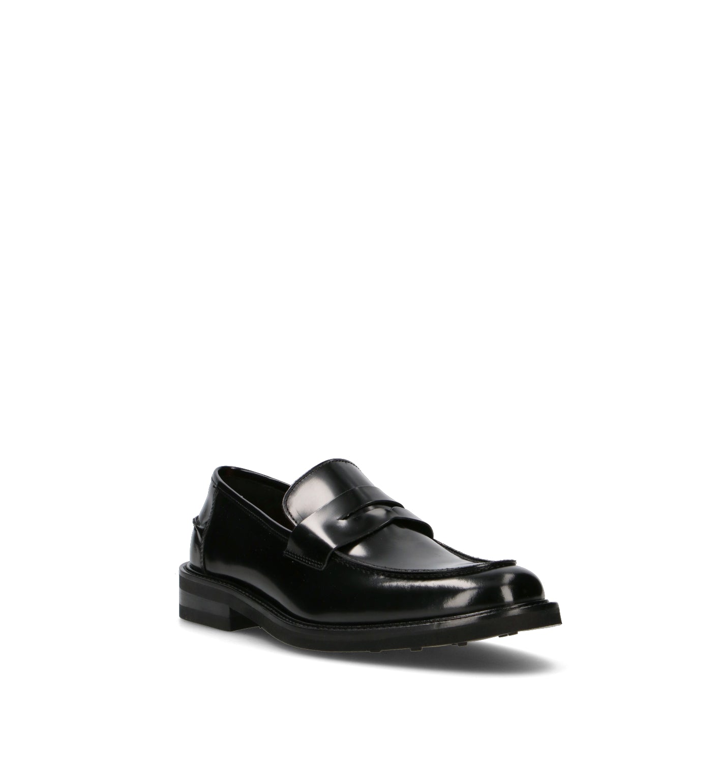 ANTICO MASTRO Mocassino uomo nero in pelle