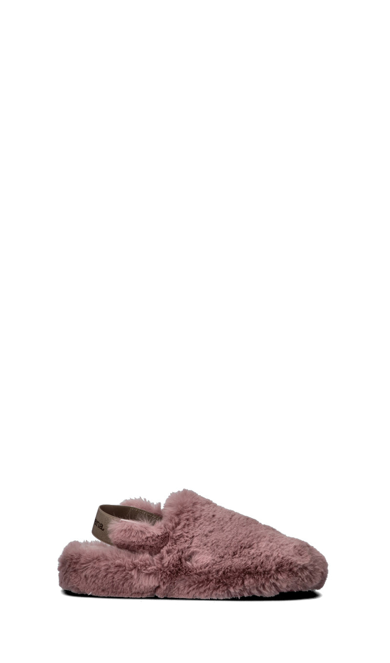 GRÜNLAND Ciabatte Donna Invernali Modello PILA, Colore Grigio-rosa, Taglia 39. Pantofola Gioviale In Vera Pelle Con Lana Cotta E Chiusura A Fibbia, Comoda E Calda