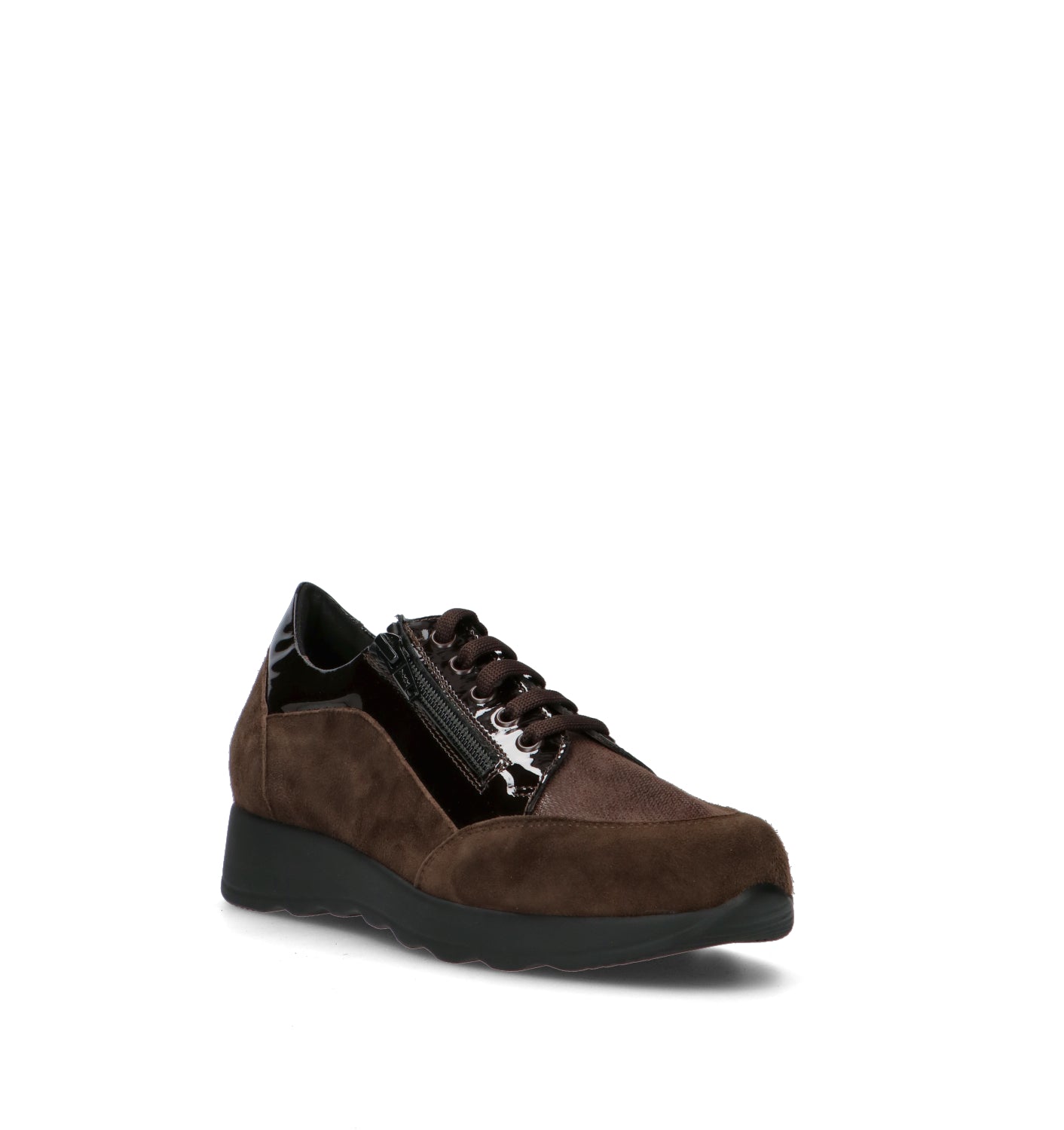 ELITE TOMASI Sneaker donna marrone in pelle scamosciata. Il design comfort è completato da una prati