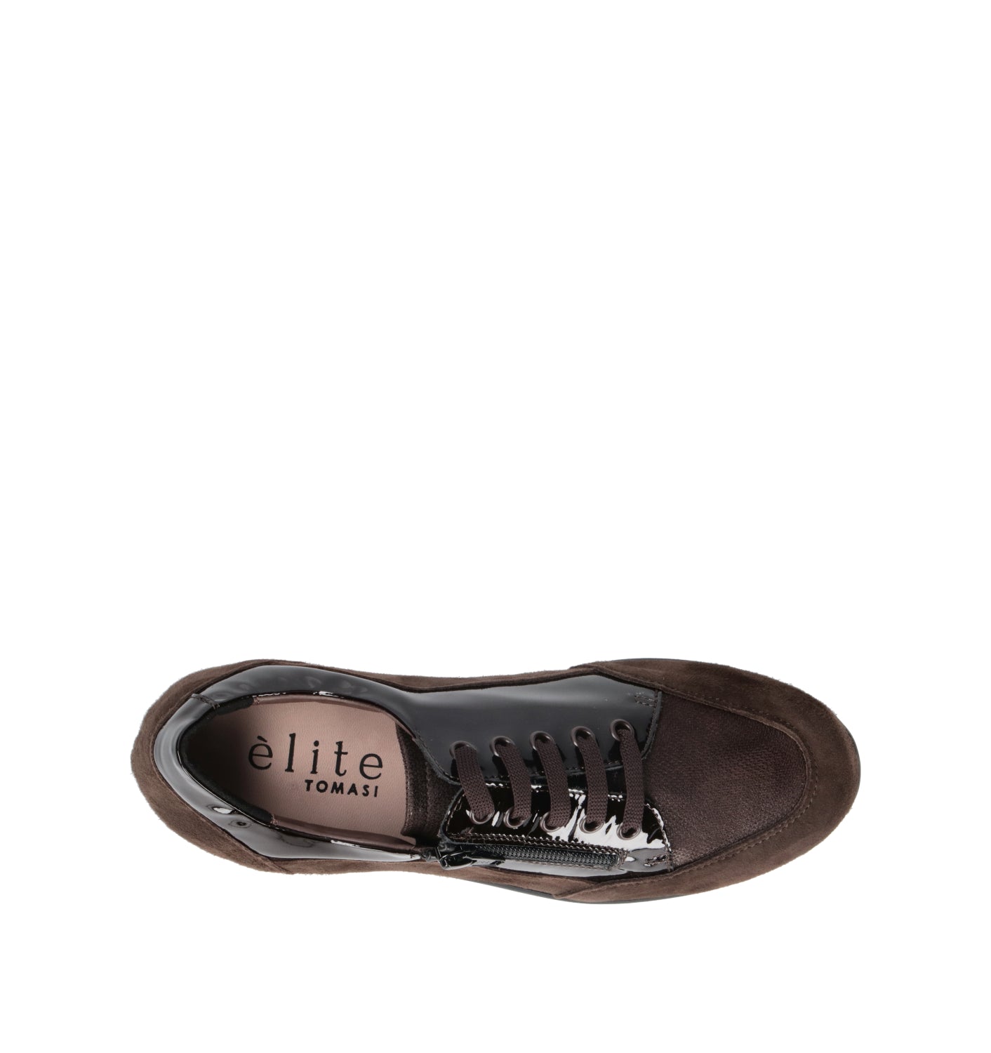 ELITE TOMASI Sneaker donna marrone in pelle scamosciata. Il design comfort è completato da una prati