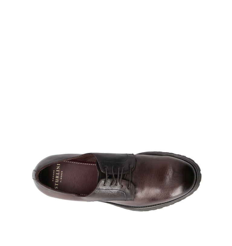 STURLINI Stringata uomo marrone in pelle