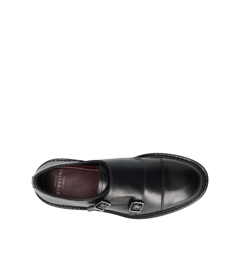 STURLINI Stringata uomo nera in pelle