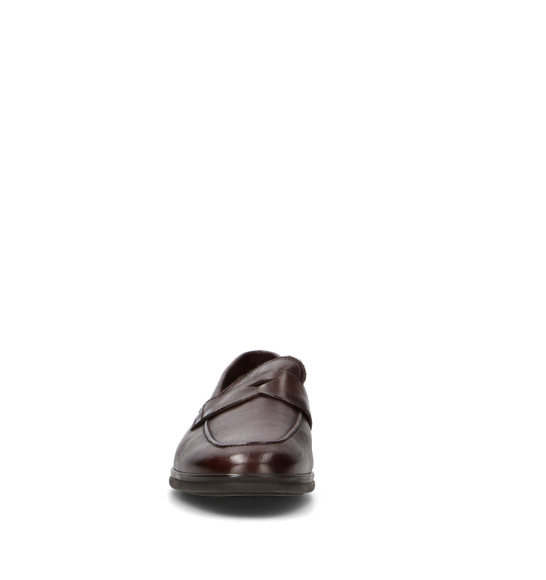 STURLINI Mocassino uomo cioccolato in pelle