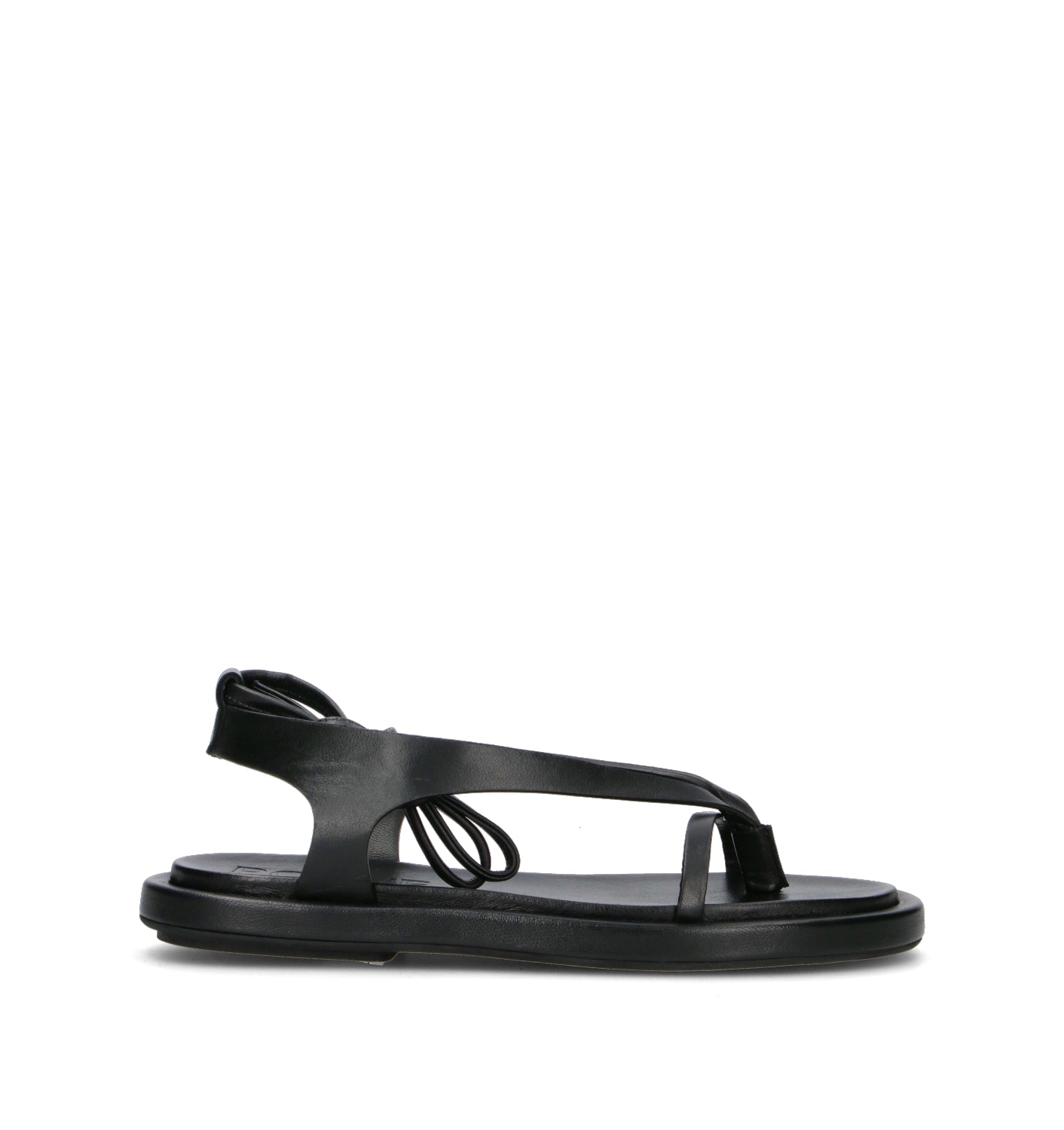 POEVE Sandalo donna nero in pelle