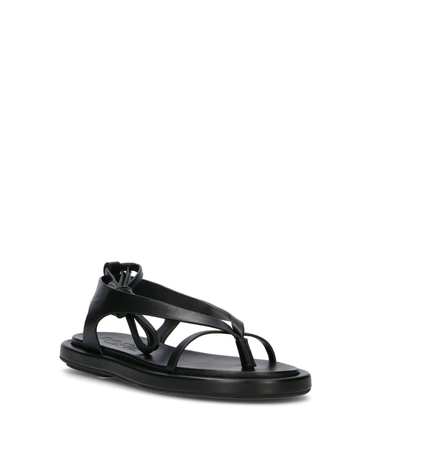 POEVE Sandalo donna nero in pelle
