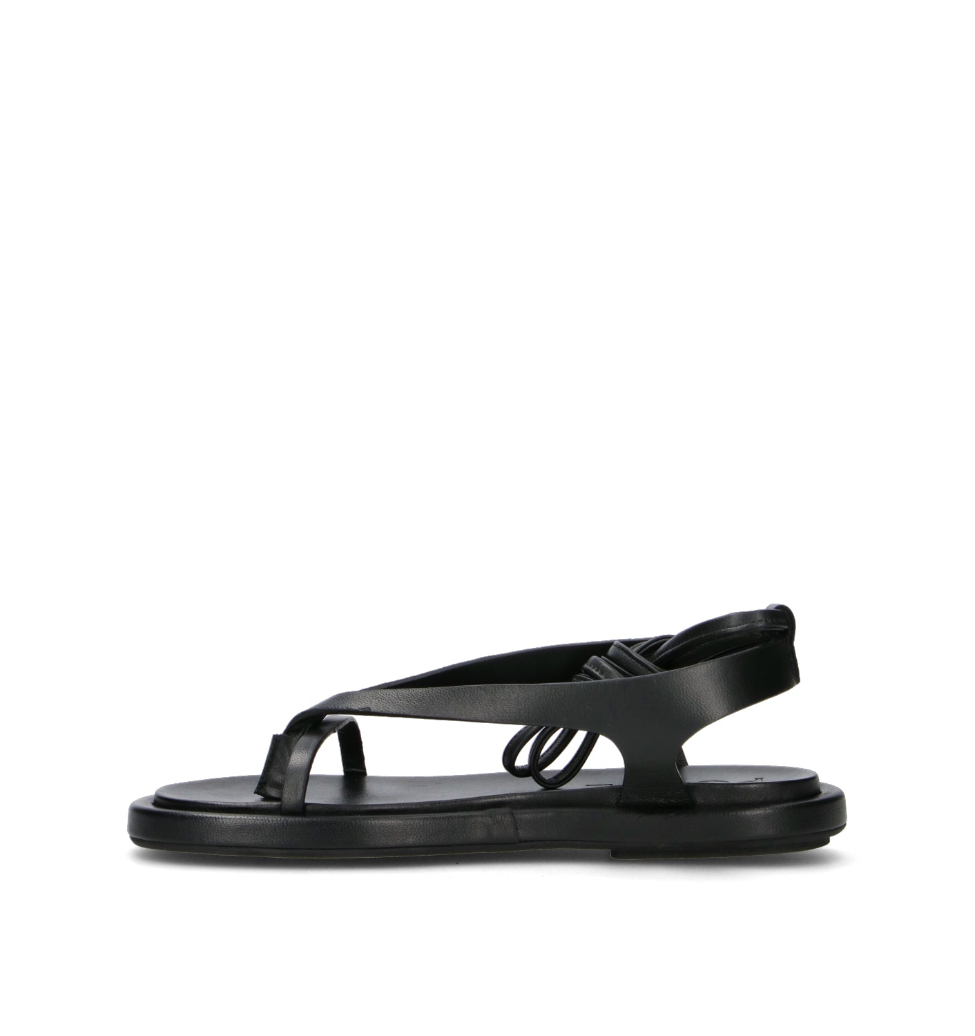 POEVE Sandalo donna nero in pelle