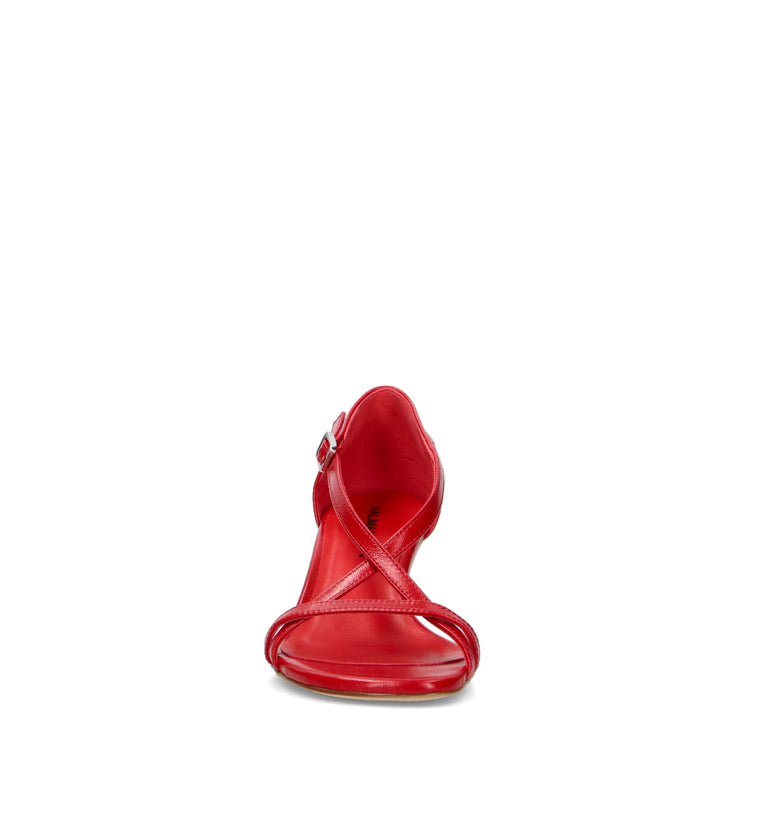 HALMANERA Sandalo donna rosso in pelle